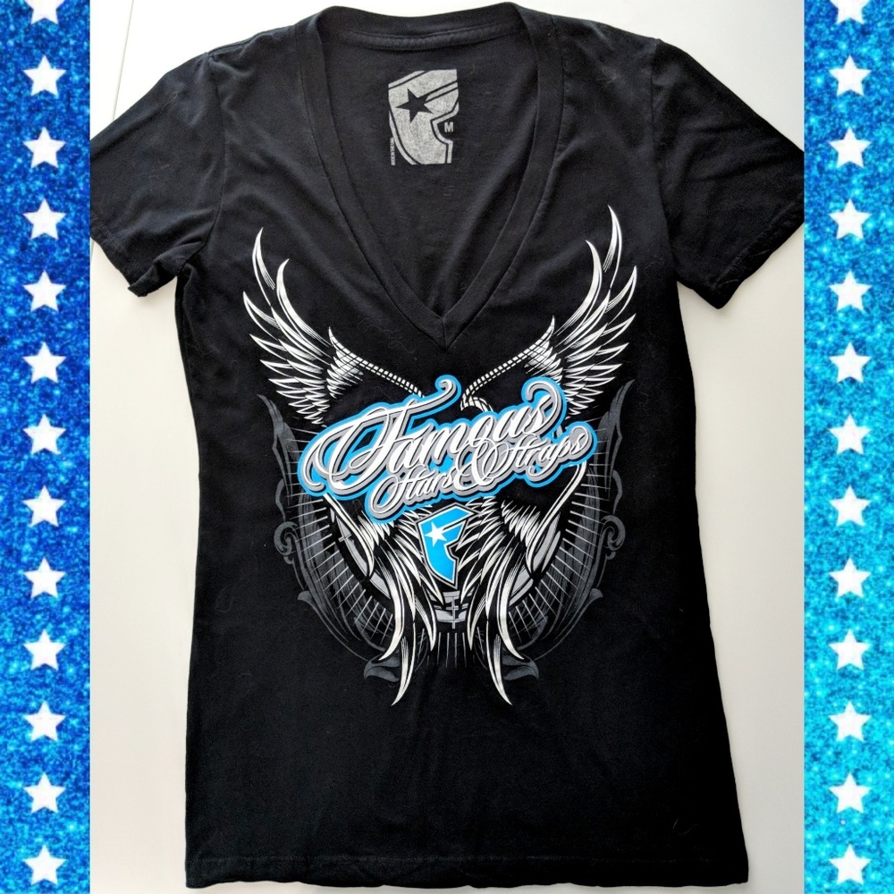 Famous S&S Deep V Neck Tee